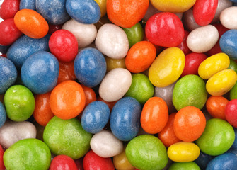 Multicolored sweets covered with glaze
