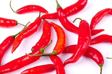 red pepper on white background