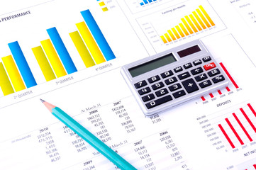 Naklejka na ściany i meble Financial Analysis with charts and data