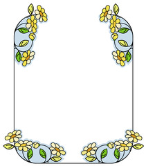 Frame with daisies