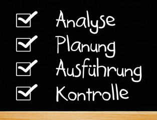 Das Projekt: Analyse/Planung/Ausführung/Kontrolle