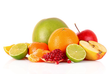 Fruits isolated on white