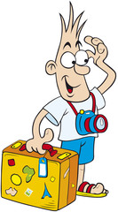 Cute comic tourist character