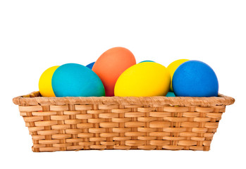 Easter eggs in basket