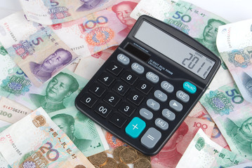 Chinese currency and calculator