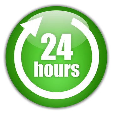 24 hours service green logo