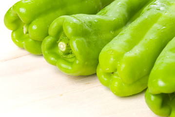 group of green bell peppers