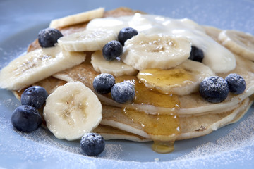 Banana and Blueberry Pancakes