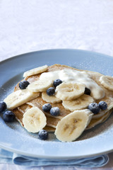 Banana and Blueberry Pancakes