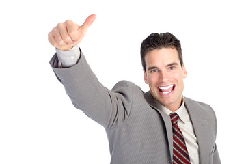 Happy handsome businessman