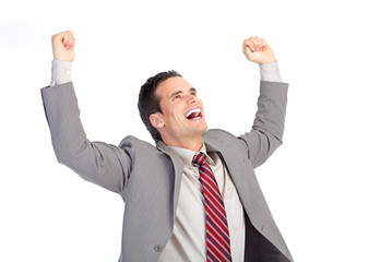 Happy handsome businessman