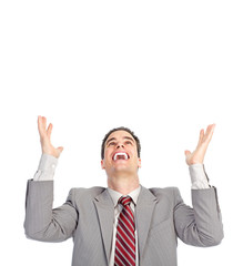 Happy handsome businessman