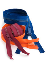 zipper on white background