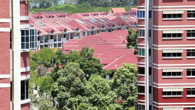 HDB flats and private housing
