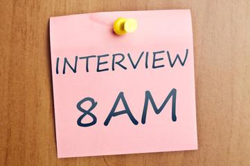 Interview at 8AM post it