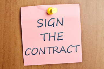 Sign the contract reminder