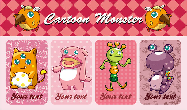 cartoon monster card