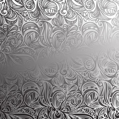 seamless floral monochrome pattern