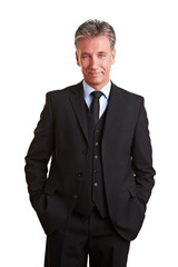 Zufriedener Manager im Anzug