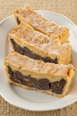 Three portions of poppy-cake