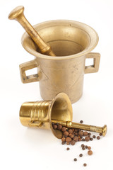 Two mortars with spices