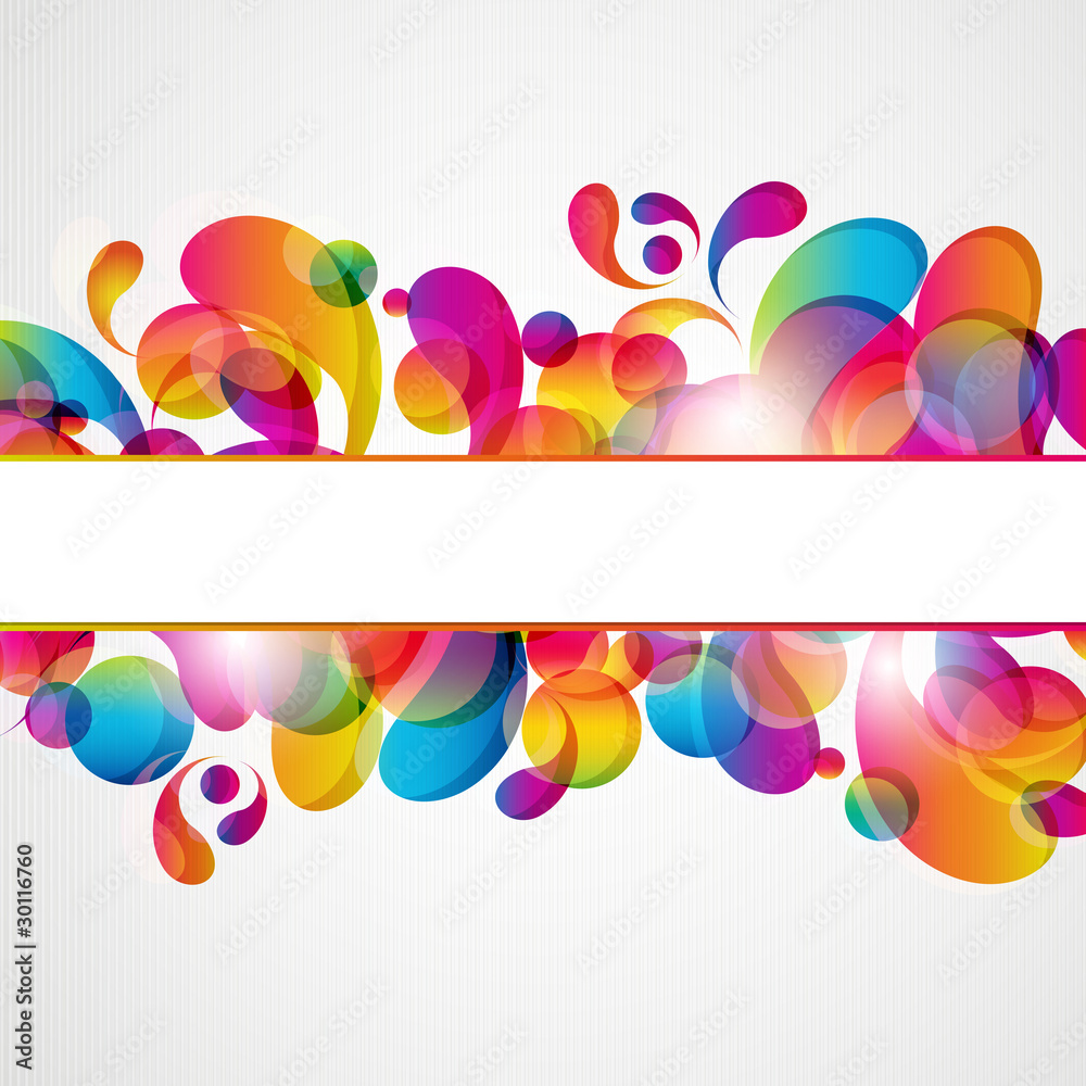 Poster abstract background with bright circles and teardrop-shaped arch