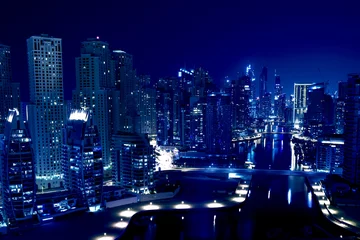 Deurstickers View on the night city © marrfa