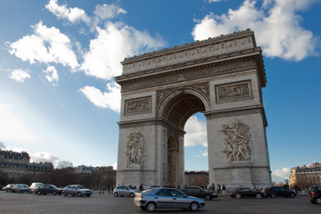 The arc de triomphe (arch of triumph)