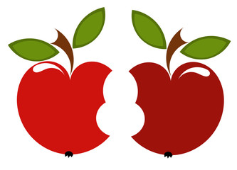 Two biten apples