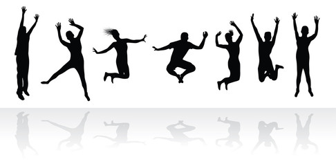 group of people jumping