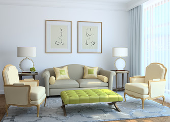 Modern living-room interior.