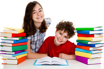 Kids learning isolated on white background