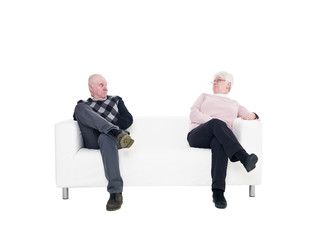 Older couple in a sofa