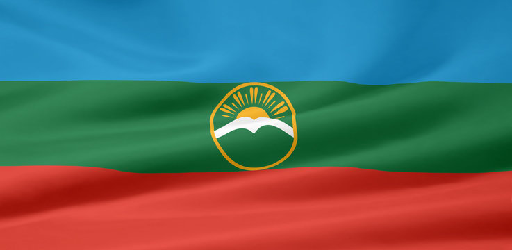 Flagge der russischen Republik Karatschai-Tscherkessien