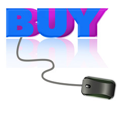 the word buy connected to a computer mouse