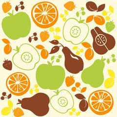 Fruit Pattern Background. Vector Illustration.