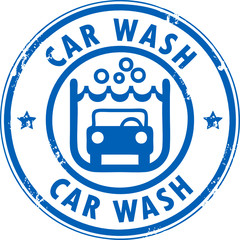 Stamp with the words car wash written inside