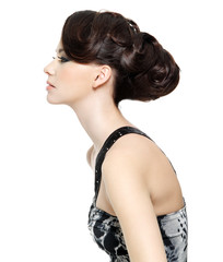 Profile of woman with hairstyle