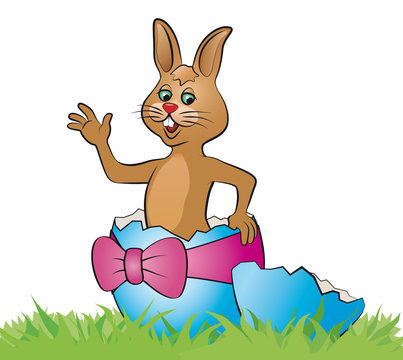 Hase aus dem Ei