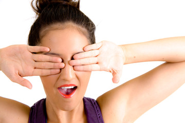 Woman Covering Eyes With Her Hands