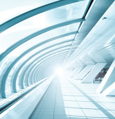 Glazed corridor in office center