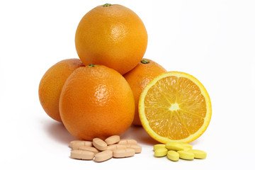 orangen mit tabletten