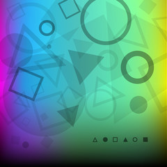 Abstract color background of dark geometrical shapes