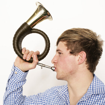 J&auml;ger mit Horn