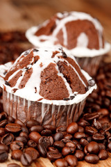 chocolate muffins with coffee