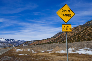 Open Range Sign - Powered by Adobe