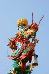 Dragon at Chinese  temple in Bangkok, Thailand.