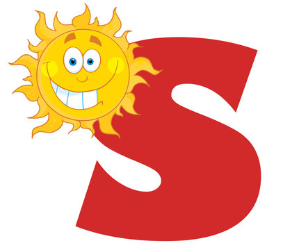 Smiling Sun With Letters S