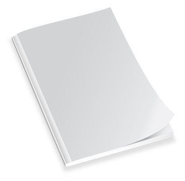vector image of the closed magazine with a blank cover isolated on the white background.