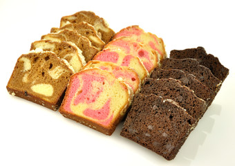 assortment of loaf cake slices